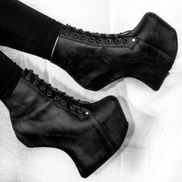 JEFFREY CAMPBELL 5.5/6 Night-Lita Heel-less Lace Up Bootie Balenciaga - Picture 7 of 12